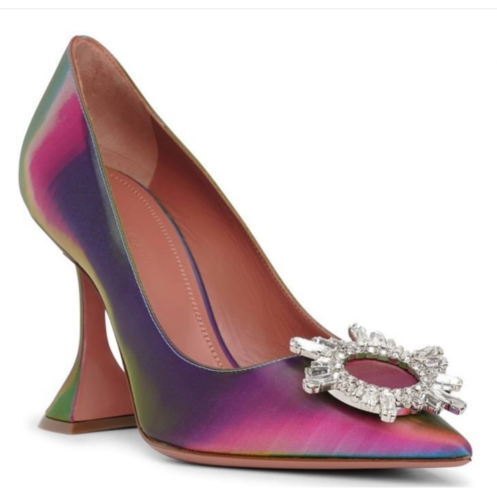 Amina Muaddi Iridescent Begum Heels